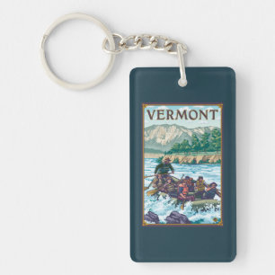 Porte-clefs VermontRiver transportant la scène par radeau