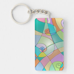 Porte-clefs Verre coloré simulé dans les teintes pastel