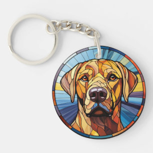 Porte-clefs Verre doux Golden Labrador Chien