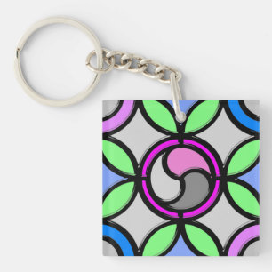 PORTE-CLEFS VERRE STAINÉ