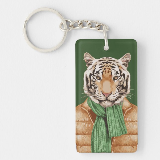 Porte-clefs Vers le bas tigre de gilet (Devant)