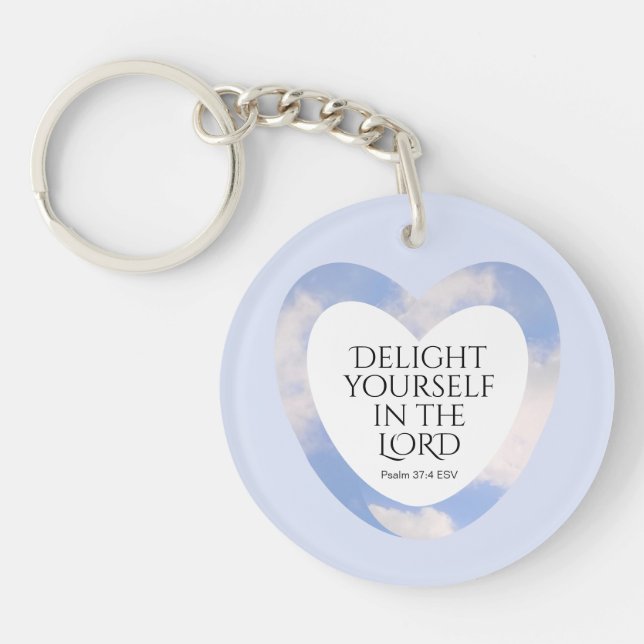 Porte-clefs Verset biblique bleu clair encourageant et édifian (Devant)
