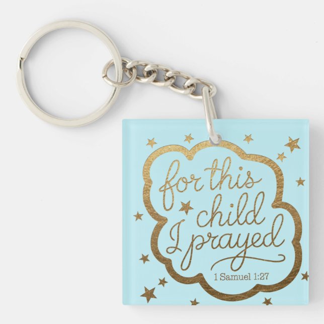 Porte-clefs verset biblique de 1 Samuel 1:27 (Devant)