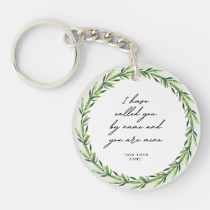 Porte-clefs Verset biblique de l'écriture élégante Fleur sauva