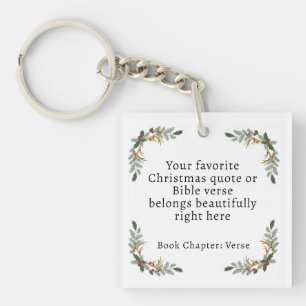 Porte-clefs Verset de la Bible de Noël minimaliste
