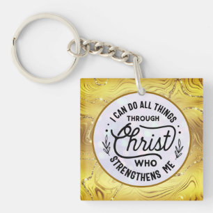 Porte-clefs Verset de la Bible d'encouragement avec élégant br