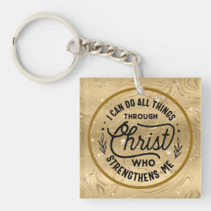 Porte-clefs Verset de la Bible d'encouragement avec élégant br