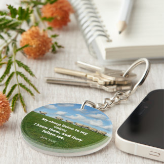 Porte-clefs verset de la Bible, Jean 10:27, mouton,