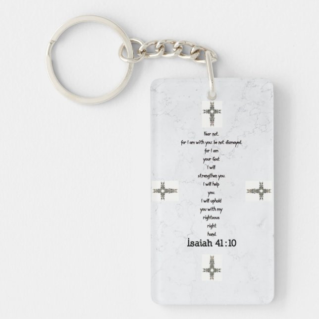 Porte-clefs Versets de la Bible Citation Inspirationnelle Isaï (Devant)