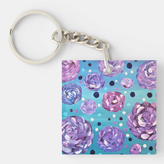 Porte-clefs Versez-moi avec des fleurs (Devant)