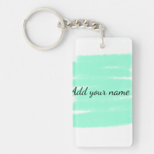 Porte-clefs Vert aquarelle ajouter nom message texte lancer