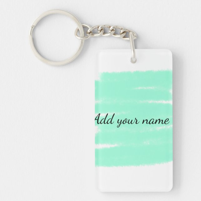 Porte-clefs Vert aquarelle ajouter nom message texte lancer (Devant)