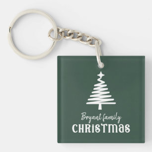 Porte-clefs Vert arbre de Noël de famille