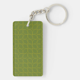 Porte-clefs Vert, cool, tendance, abstraction foliaire ludique