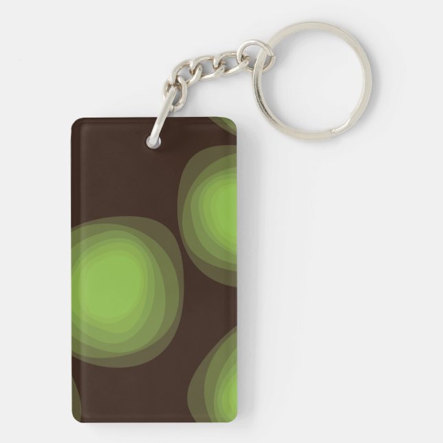 Porte-clefs Vert, cool, unique, tendance, fleur urbaine abstra (Dos)