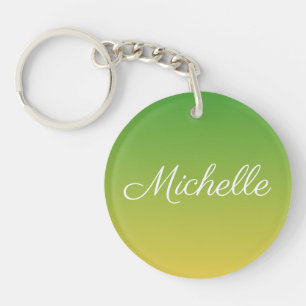 Porte-clefs Vert et jaune foncé personnalisé