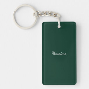 Porte-clefs Vert foncé Élégant Casual Propre Nom Écriture manu