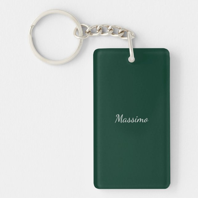 Porte-clefs Vert foncé Élégant Casual Propre Nom Écriture manu (Devant)