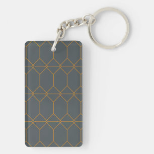 Porte-clefs Vert, or, simple, rétro, élégante illustration