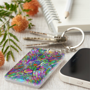 Porte-clefs Very colorfully abstract forms art 1
