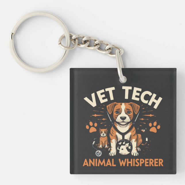 Porte-clefs Vet Tech Animal Whisperer mignet Chiot Stethoscope (Devant)