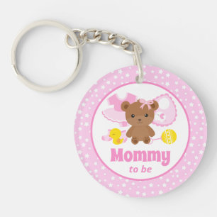 Porte-clefs Vêtements d'ours en peluche rose Baby Shower Maman