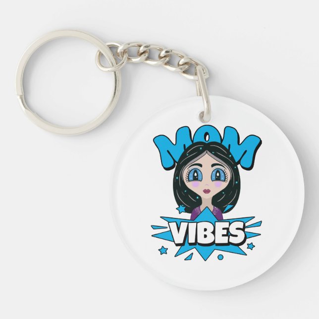Porte-clefs Vibes de maman (Devant)