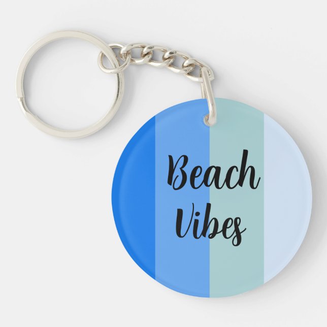 Porte-clefs Vibes De Plage, Bleues (Devant)