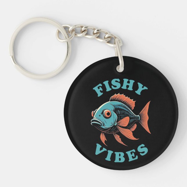 Porte-clefs Vibes de poissons - Poisson amusant (Devant)