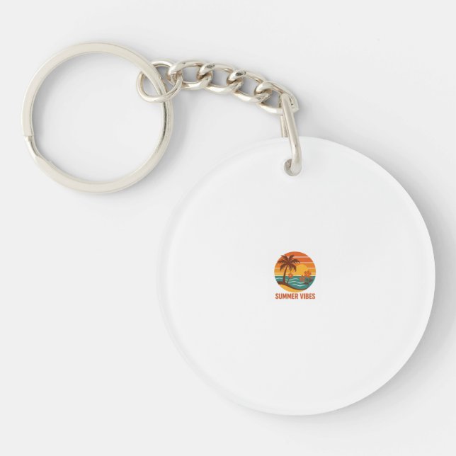 Porte-clefs Vibes d'été - Conception lumineuse, tropicale et a (Devant)