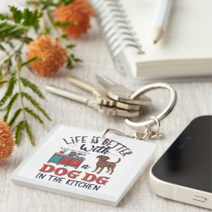 Porte-clefs Vibes du chef de chien