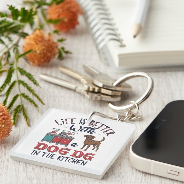 Porte-clefs Vibes du chef de chien (Devant Droit)
