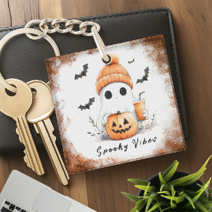 Porte-clefs Vibes Éffrayantes d'épices citrouilles personnalis