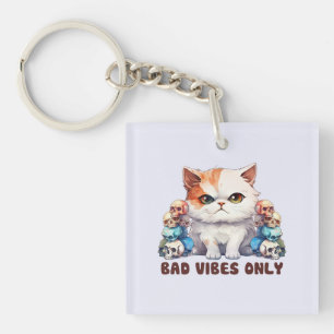 Porte-clefs Vibes incorrectes uniquement - Fierce Chat & Skuls