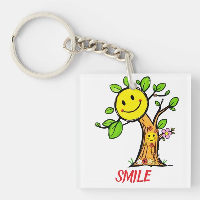 Porte-clefs Vibes positives "Smile Tree" (Devant)