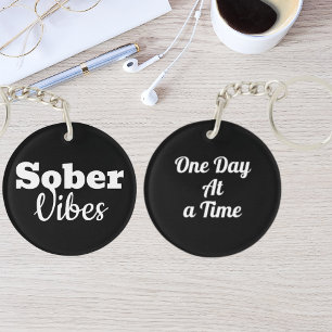 Porte-clefs Vibes sobres – Cadeau de motivation pour le rétabl
