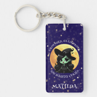 Porte-clefs Vibes Vertes Magiques Nom Personnalisé