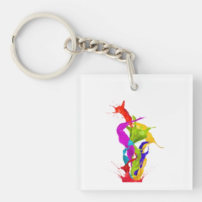 Porte-clefs Vibrant Liquid Explosion: Abstract Paint Splash (Devant)