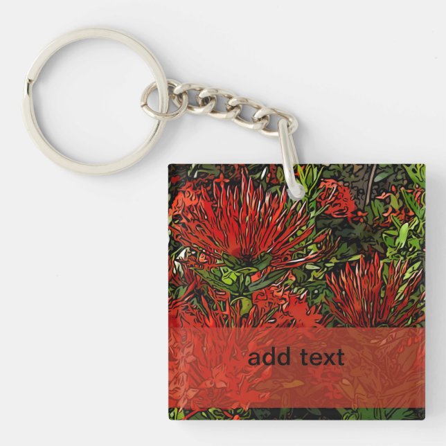 Porte-clefs Vibrant Rouge Orange Firebush (Devant)