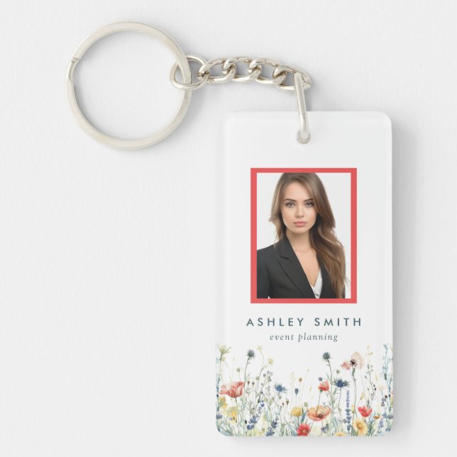Porte-clefs Vibrant Wildflower Identifiant employé (Devant)