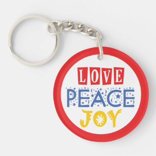 Porte-clefs Vibrants Couleur et mots : Amour Paix Joie