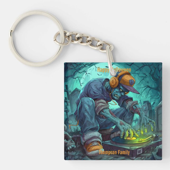 Porte-clefs Vidéos de la fête d'Halloween Zombie DJ Rave (Devant)