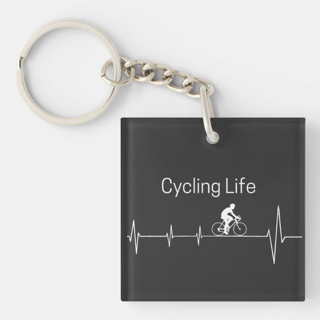 Porte-clefs Vie cyclable, Heartbeat personnalisable (Devant)