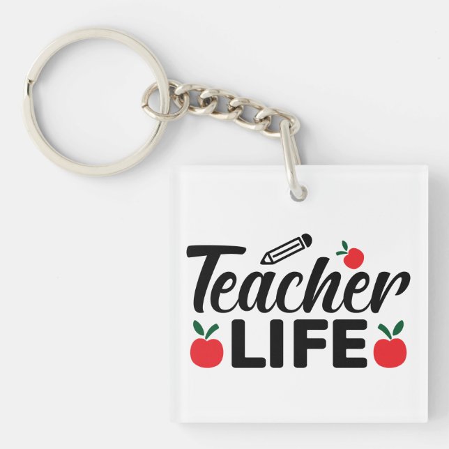 Porte-clefs Vie de l'enseignant Wordart (Devant)