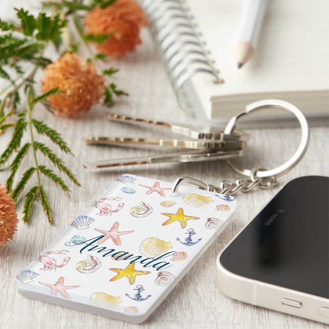 Porte-clefs Vie marine et Ancres (Devant droit)