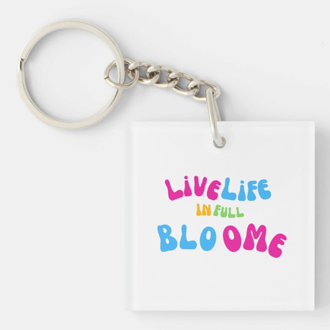 Porte-clefs Vie Motivative En Pleine Fleur (Devant)