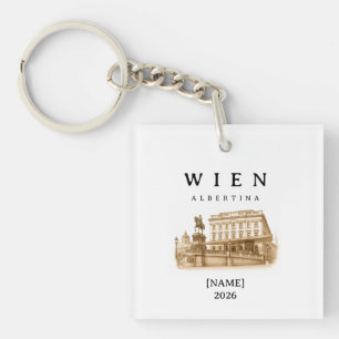 Porte-clefs Vienne personnalisée Albertina Nom & Année