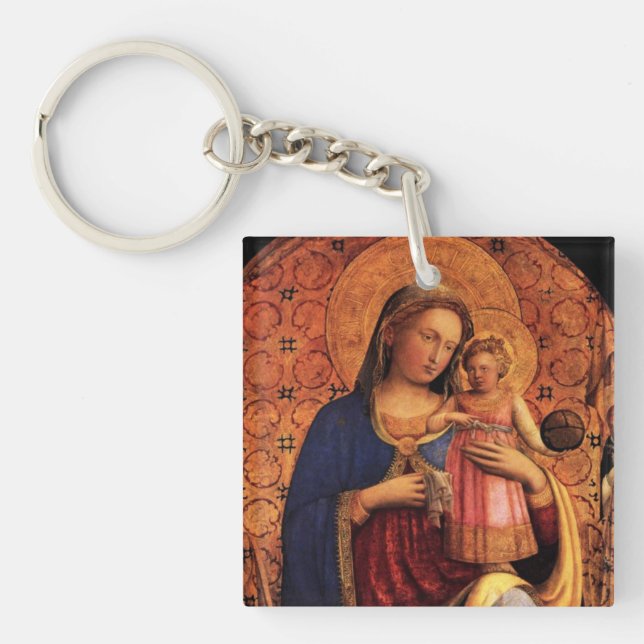 PORTE-CLEFS VIERGE AVEC ENFANT ET SAINTS 2 (Devant)