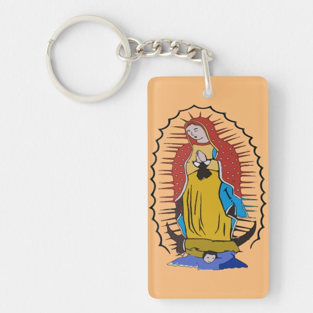 Porte-clefs Vierge de Guadalupe, ajouter du texte, Porte - clé (Devant)