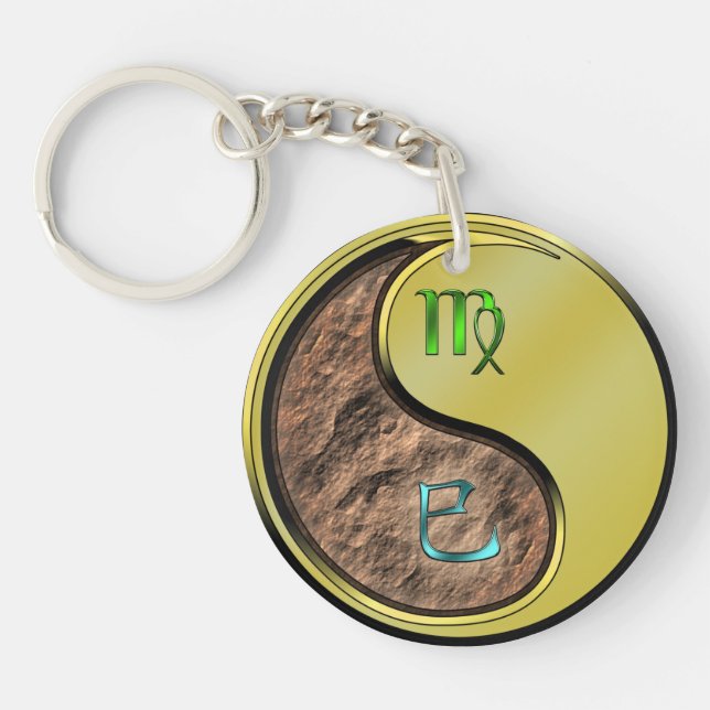 Porte-clefs Vierge et serpent métallique (Devant)
